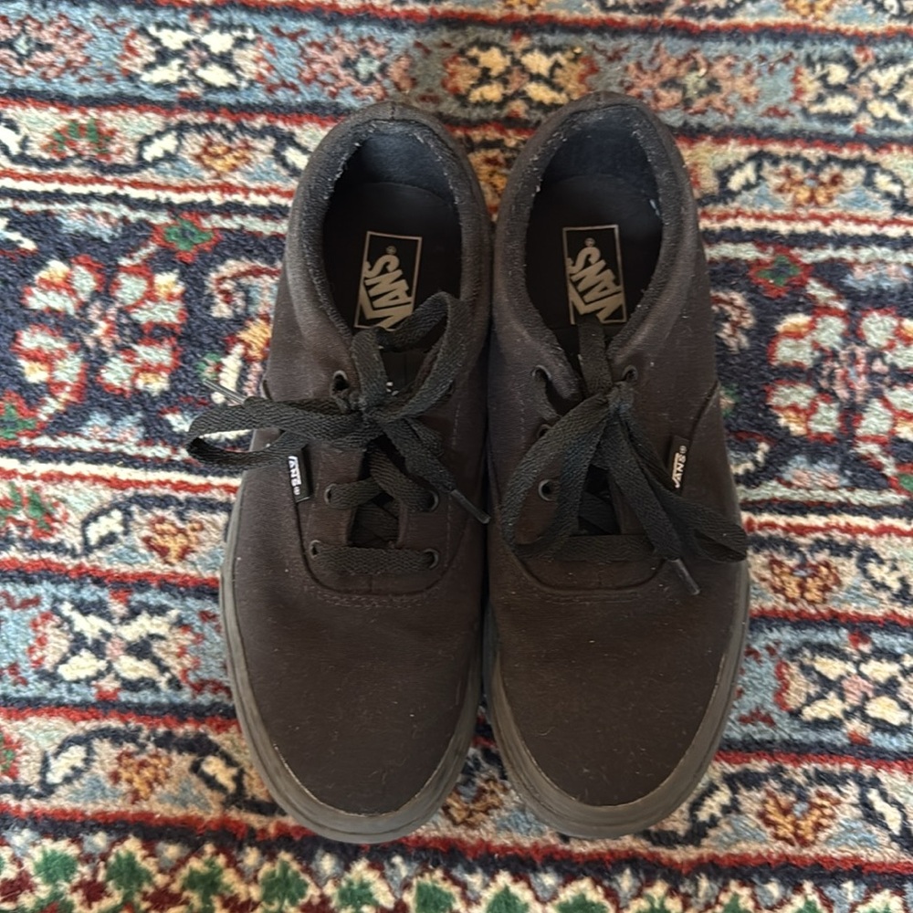 Vans Authentic Skate Shoe Black Monochrome - Picture 8 of 9